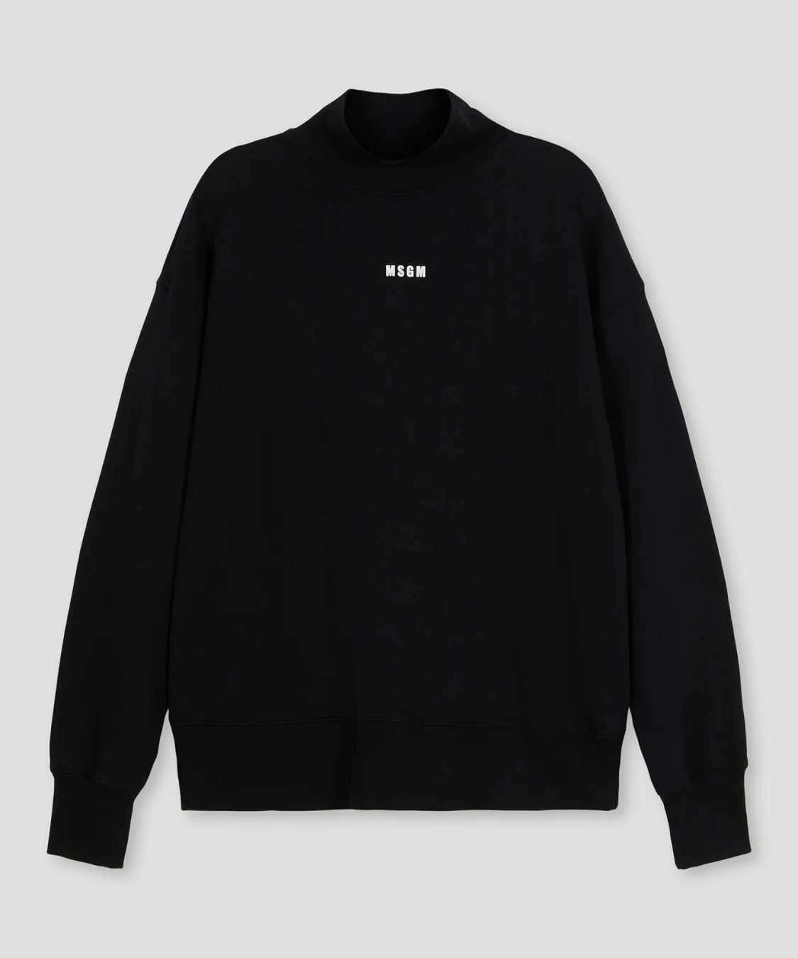 Black turtleneck sweatshirt with micro logo - 1