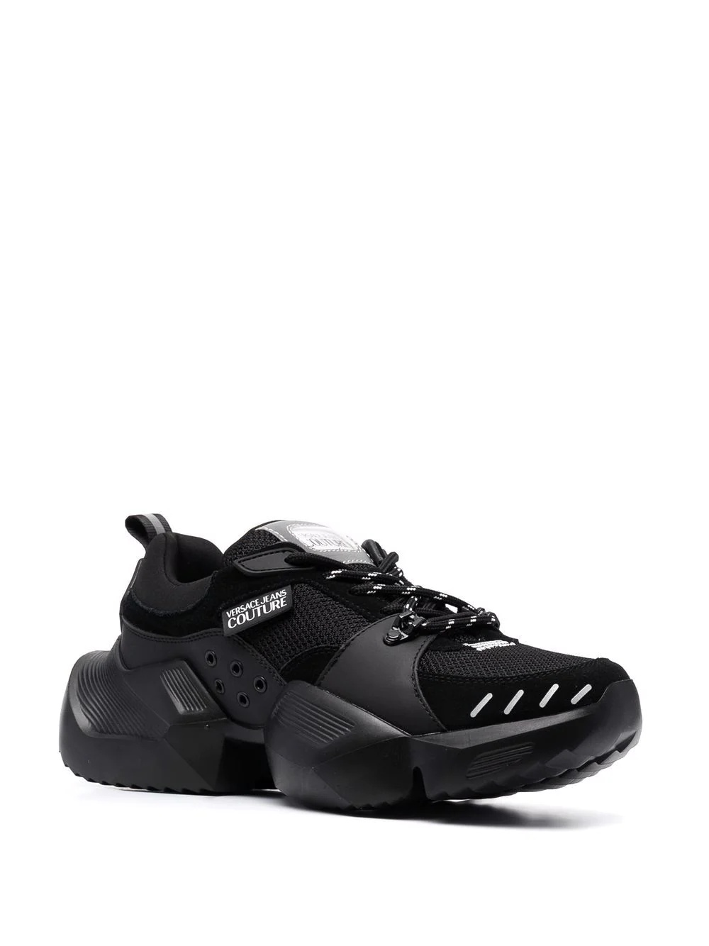 low-top chunky leather logo sneakers - 2