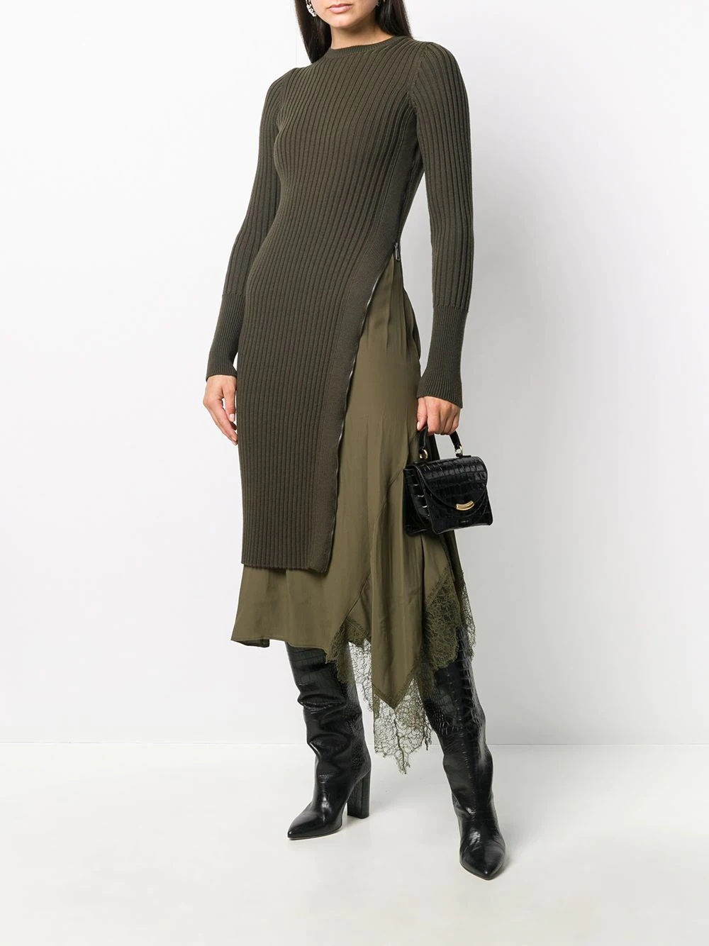 asymmetric knit dress - 2