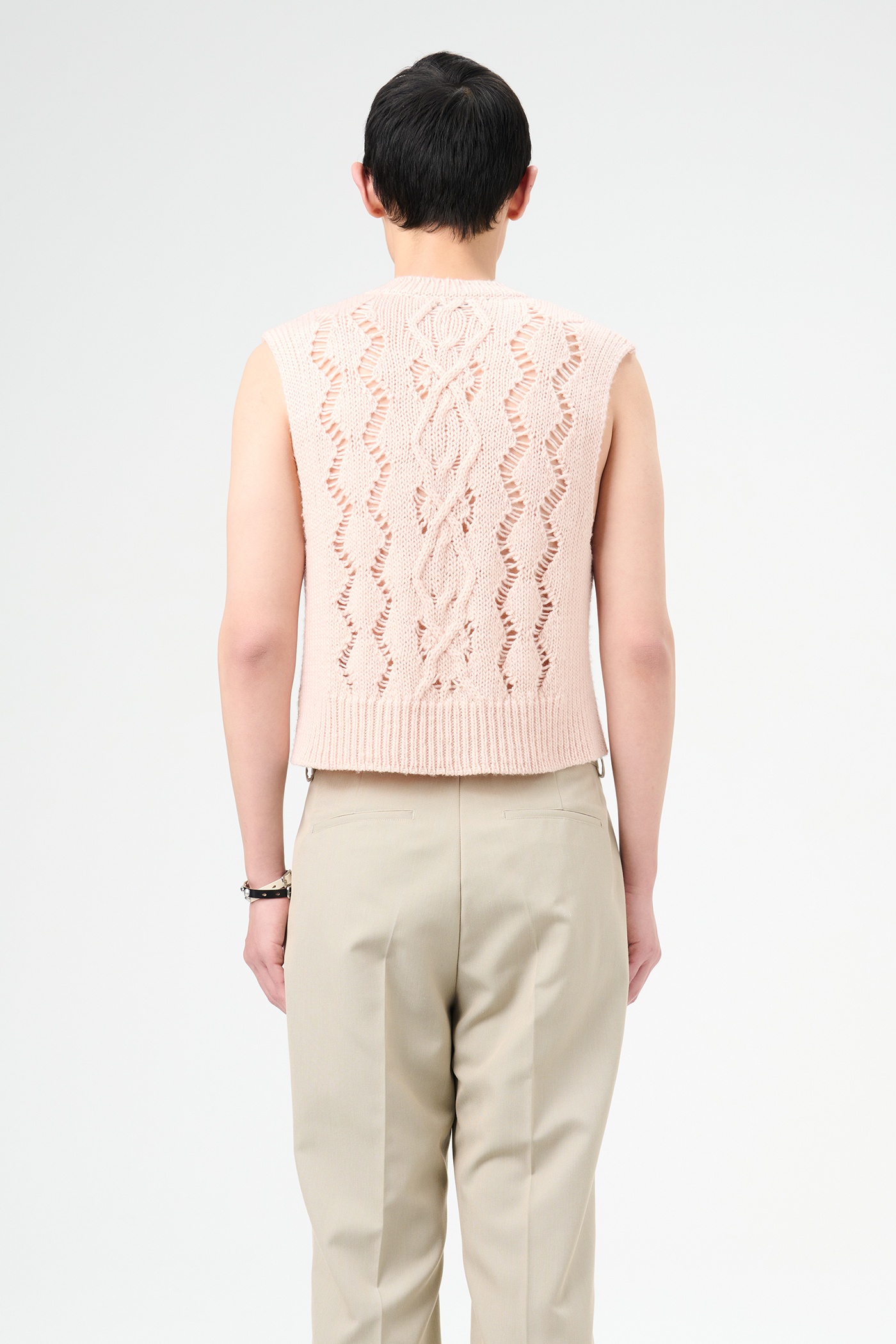 Cable Michigan Tank Delicate Pink Fisherman Wool - 6