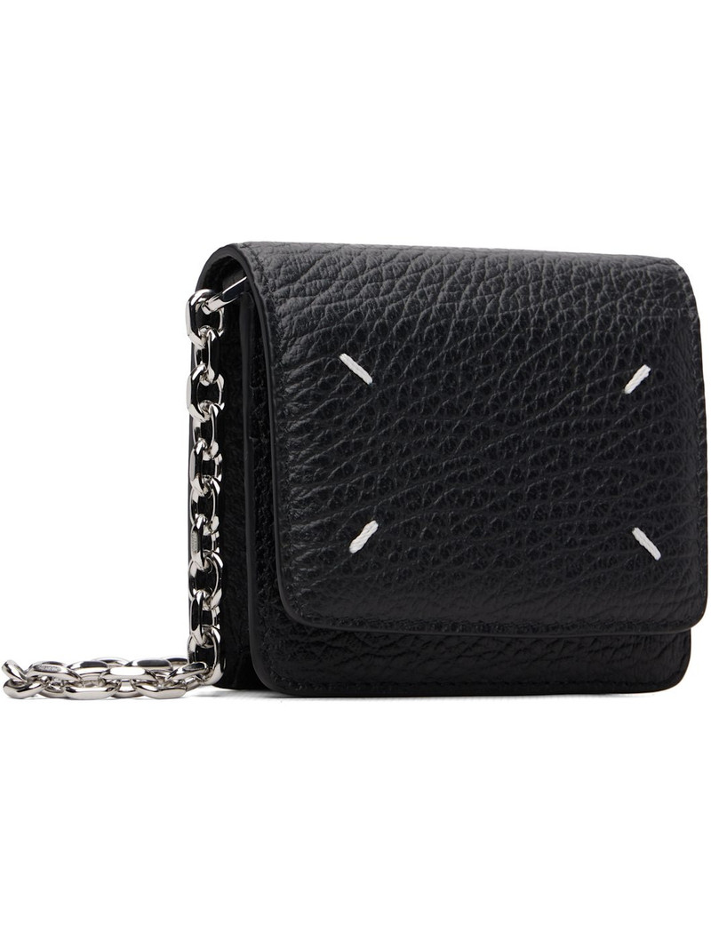 Maison Margiela Black Four Stitches Chain Wallet outlook