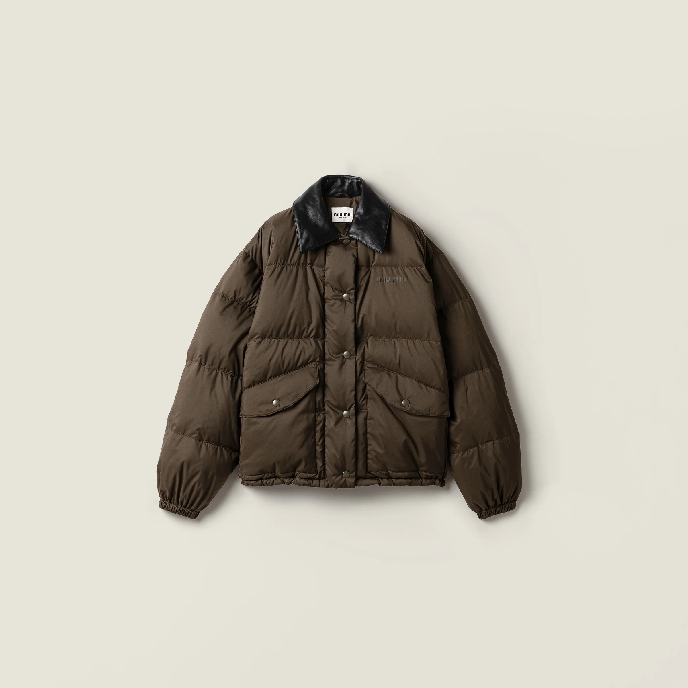 Technical pongé cropped down jacket - 1