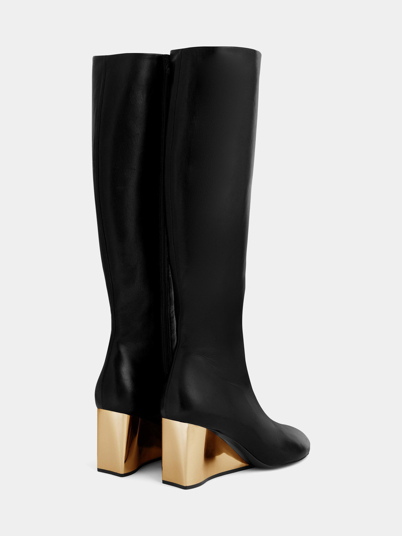 GOLDEN HEEL KNEE-HIGH LEATHER BOOTS 3