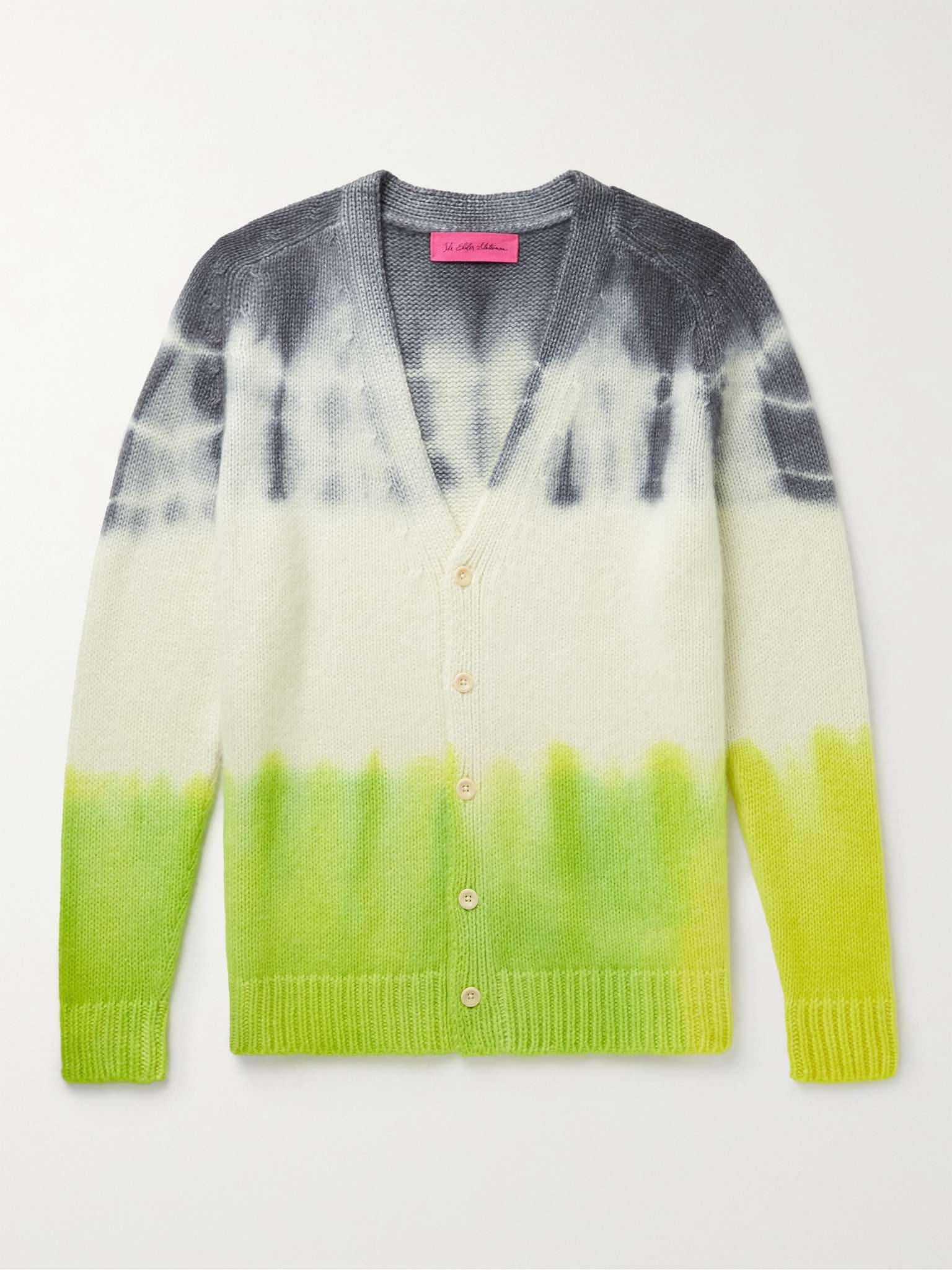 Tie-Dyed Cashmere and Mohair-Blend Cardigan - 1