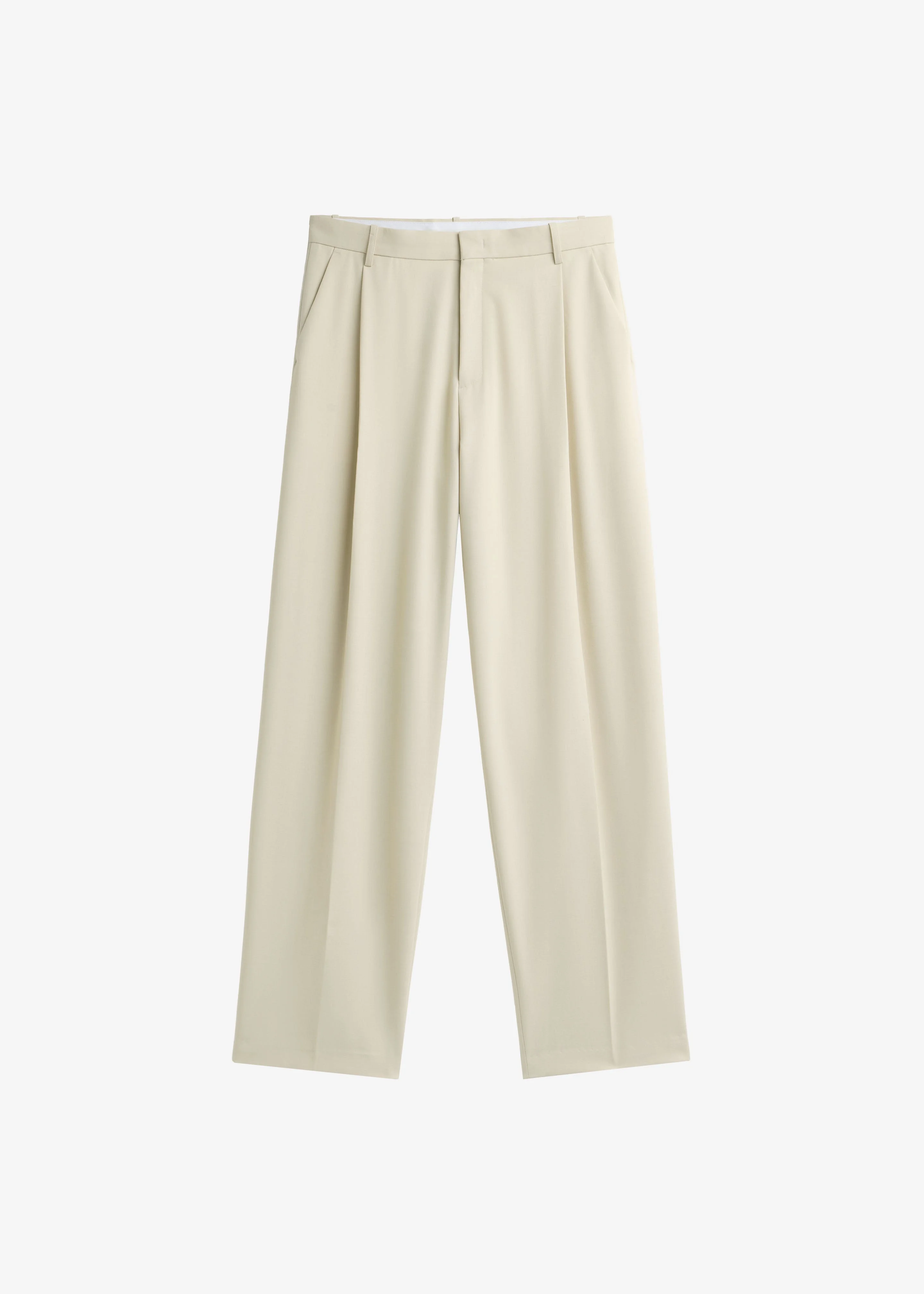 Neria Pleated Trousers - Light Beige - 1