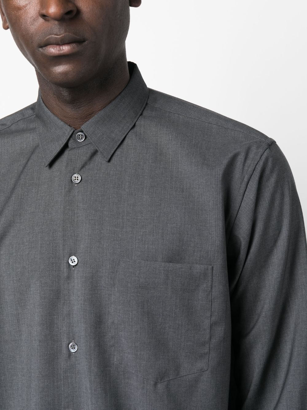 long-sleeve wool shirt - 5