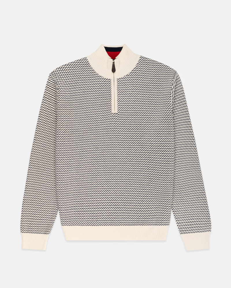 J. PRESS TIC PATTERN QUARTER ZIP SWEATER - CLASSIC FIT outlook