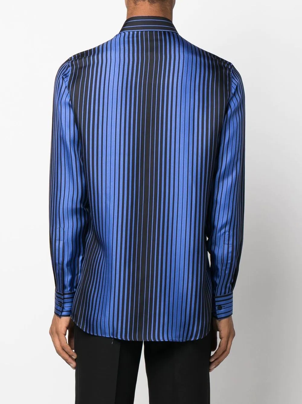 long-sleeve striped silk shirt - 4