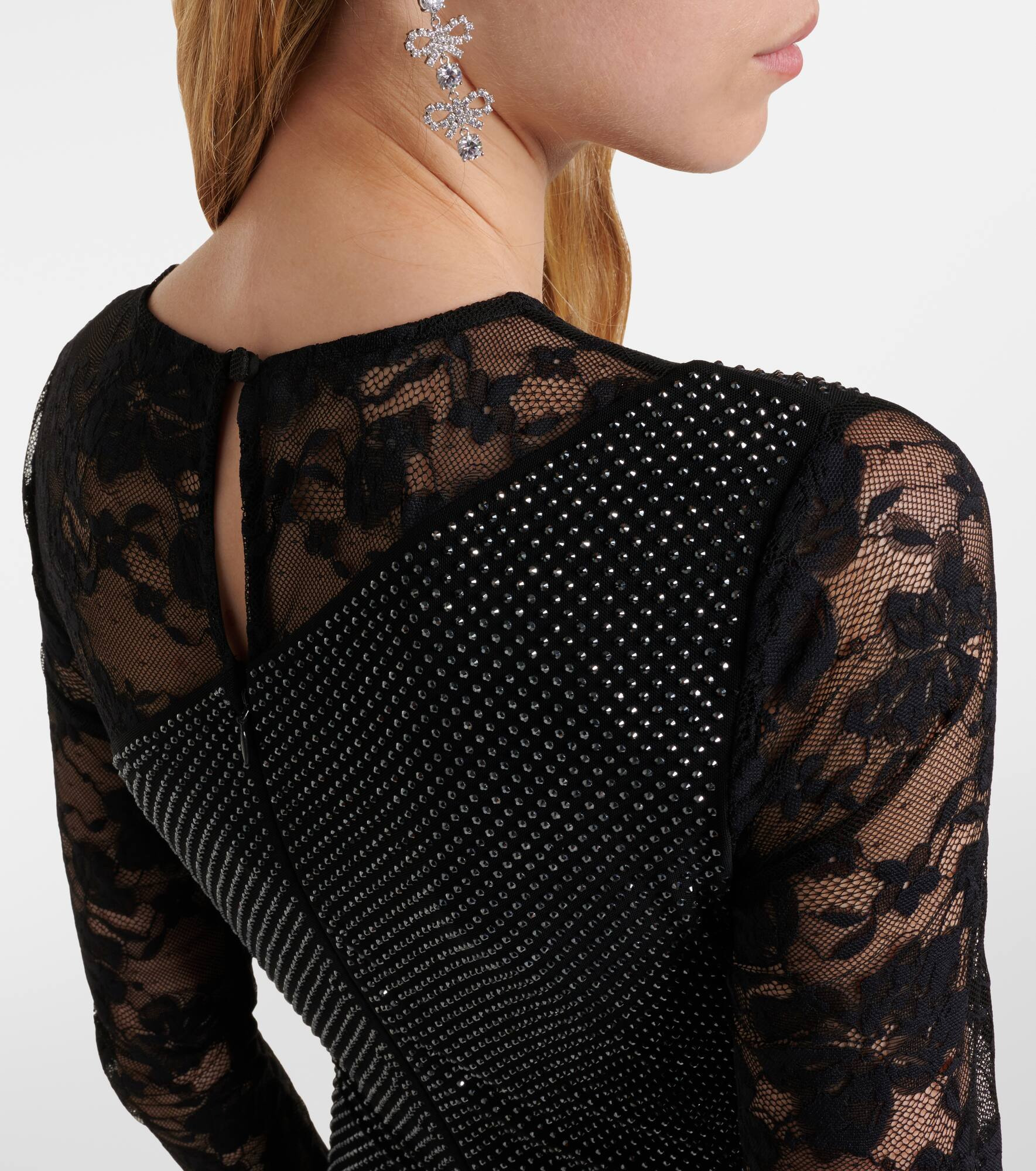 Rhinestone lace-trimmed gown - 7