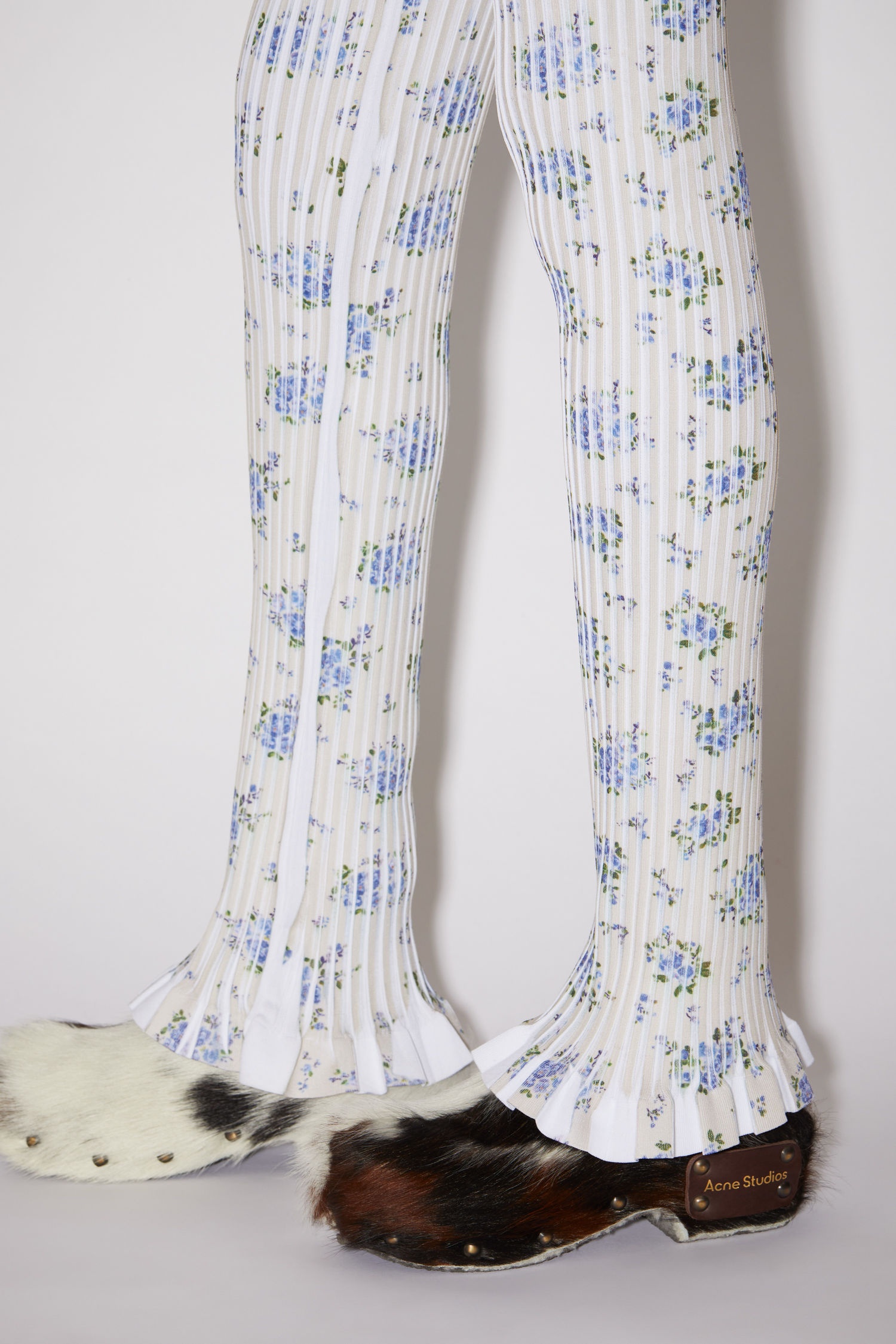 Ribbed trousers - Beige/blue - 6