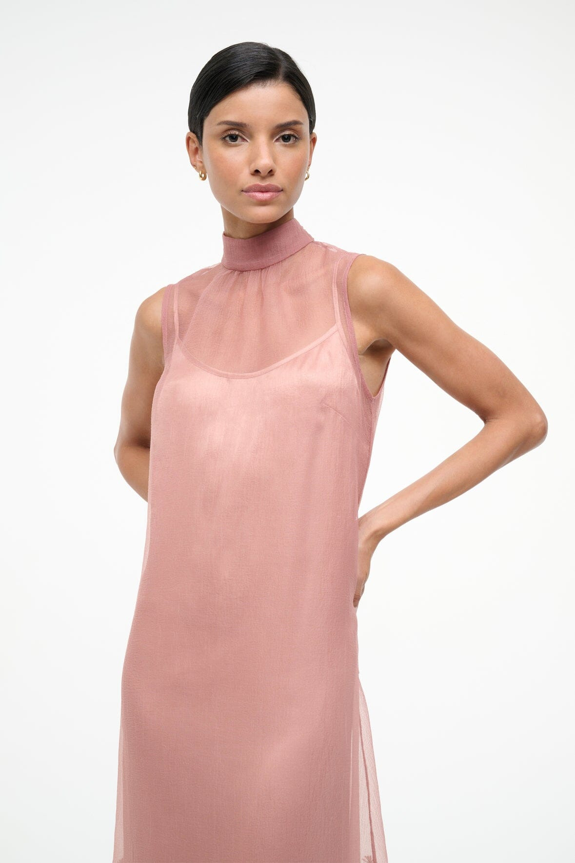 STAUD ALBEE DRESS DAHLIA DAYDREAM PINK - 7
