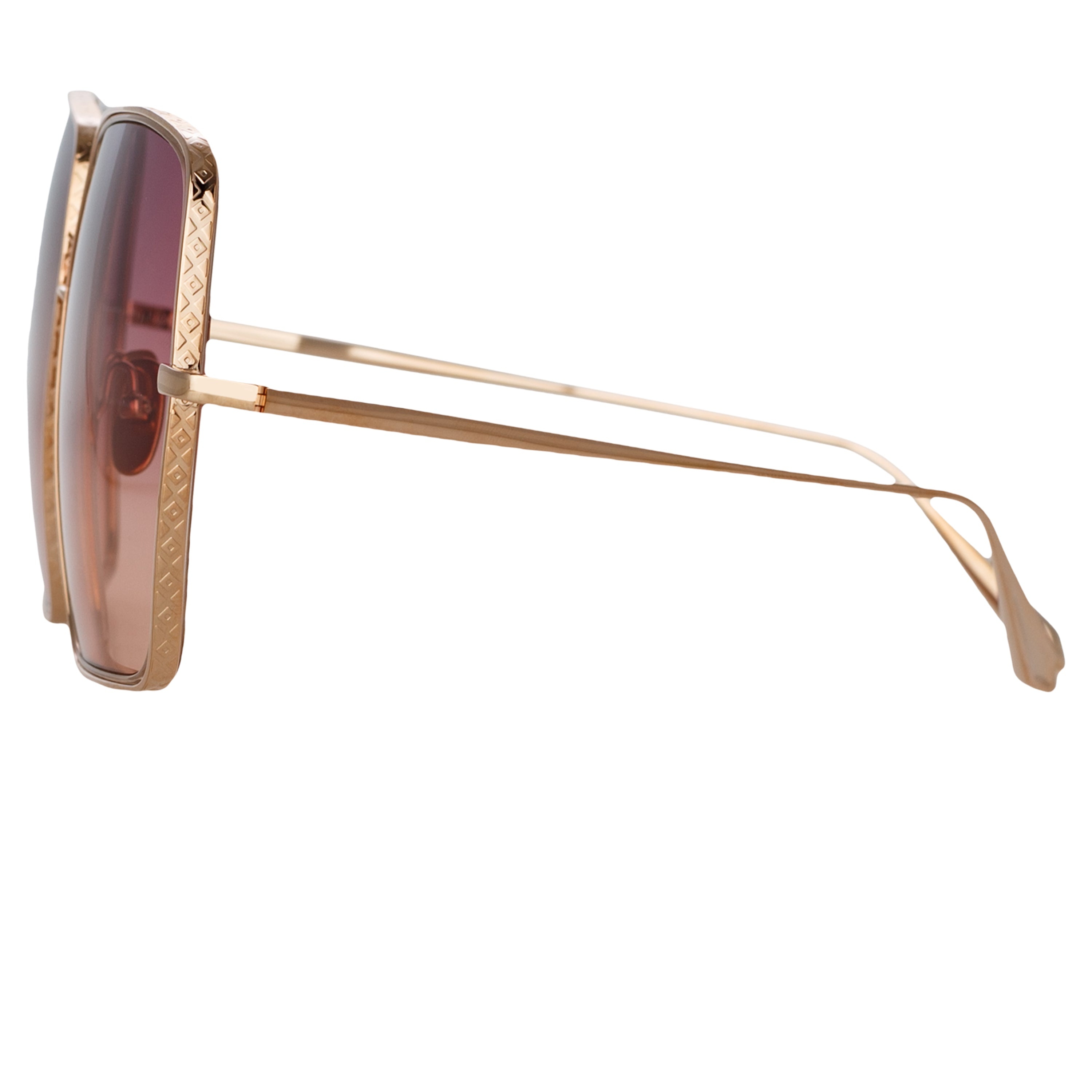 CAMARO OVERSIZED SUNGLASSES IN ROSE GOLD AND WINE - 3