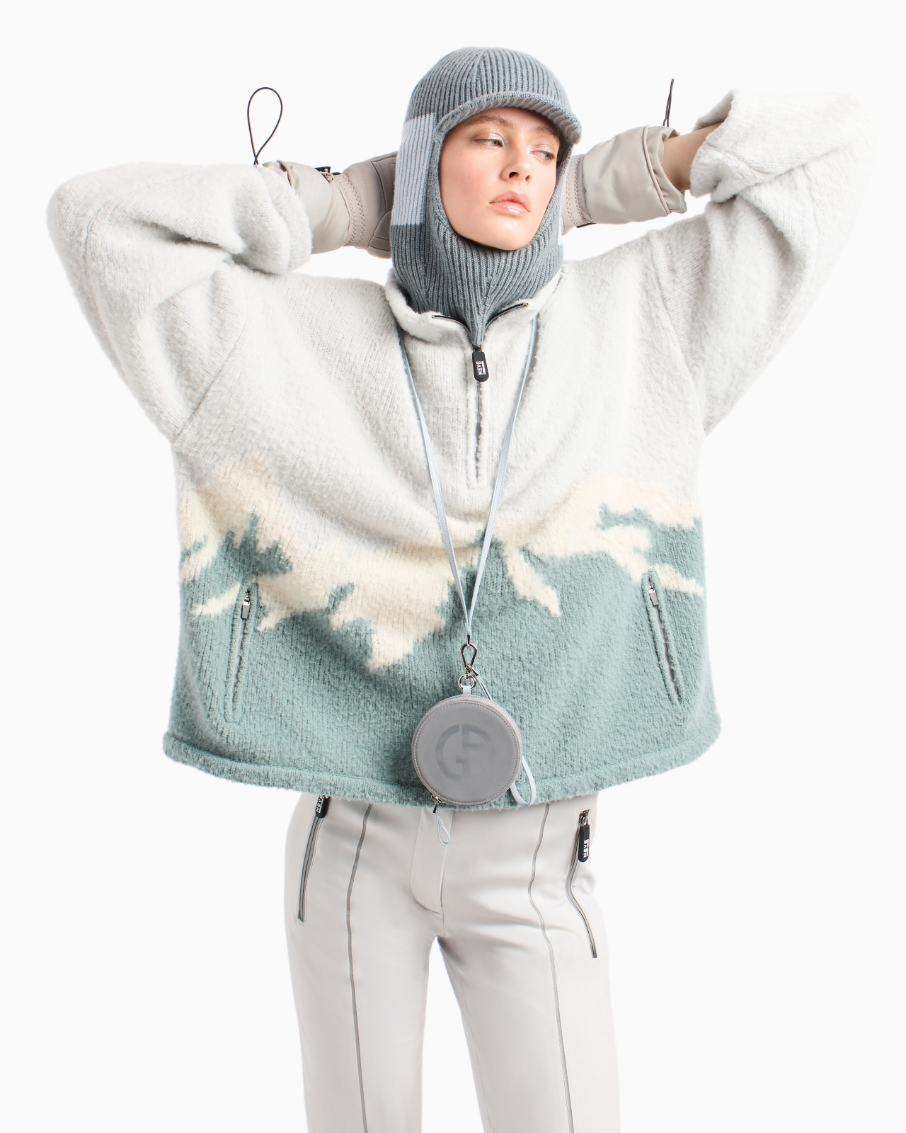 GIORGIO ARMANI NEVE JUMPER IN A JACQUARD VIRGIN WOOL BLEND - 6