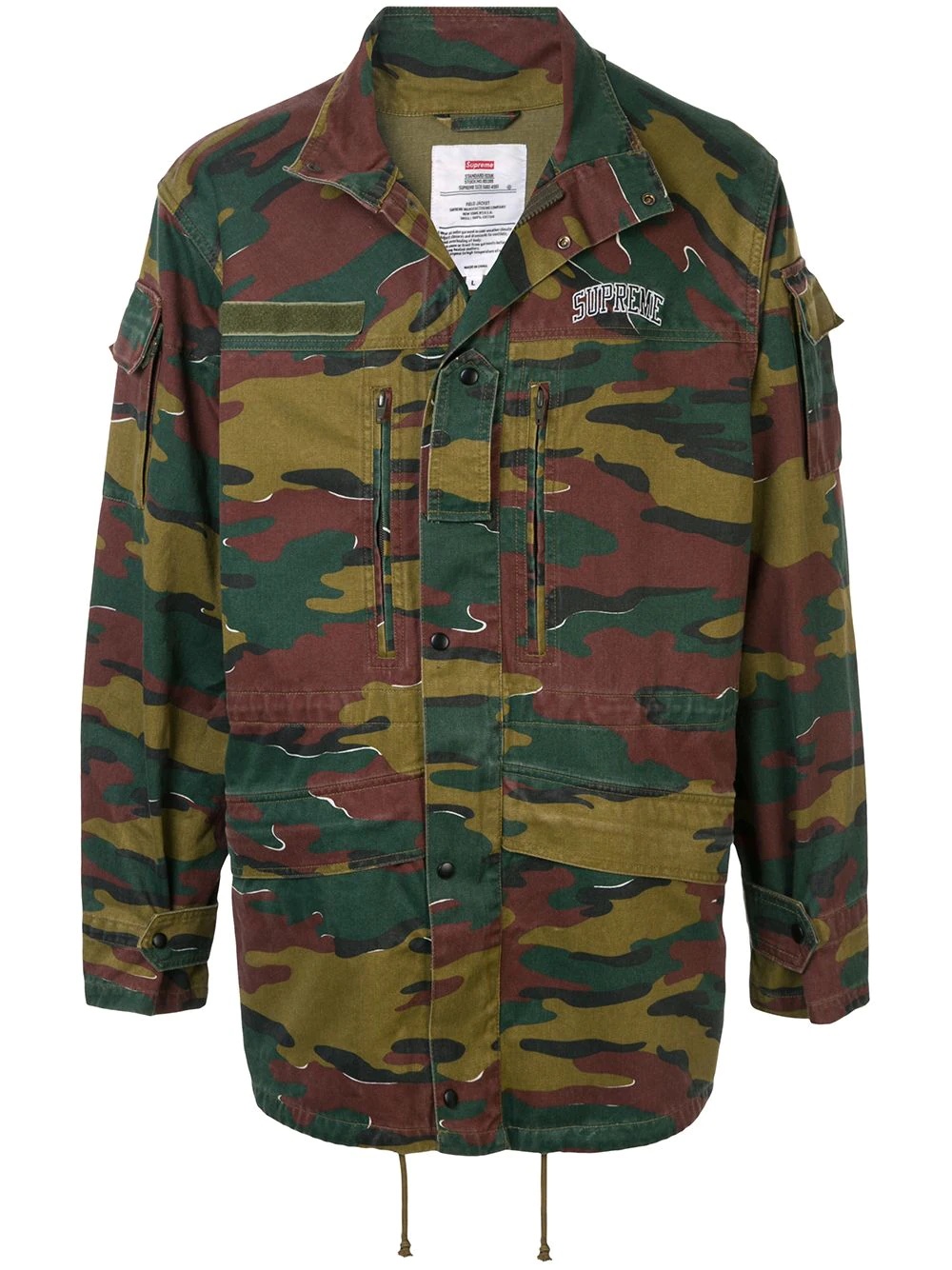 camouflage print military jacket - 1