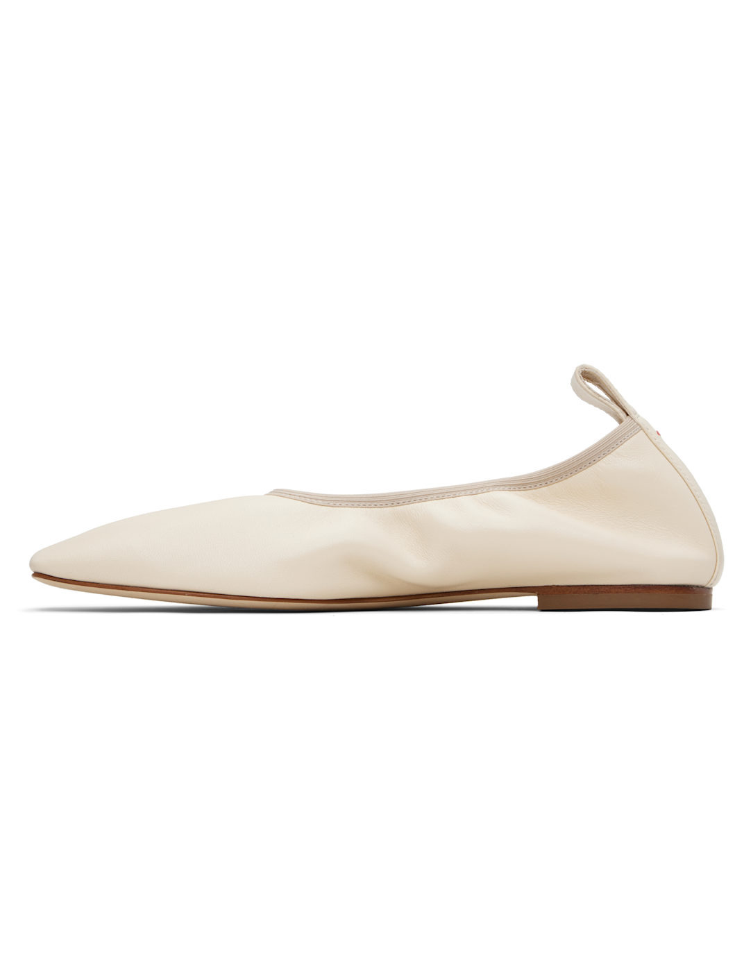 Beige Nomi Ruched Ballerina Flats - 3