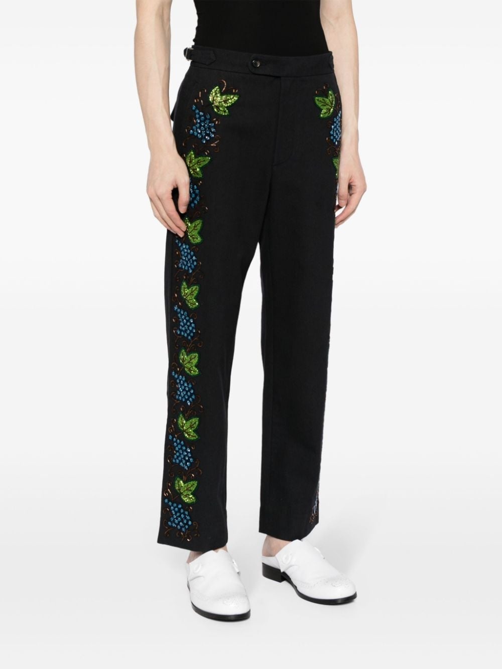 Beaded Concord embroidered trousers - 3