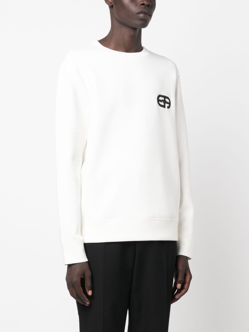 logo-embroidered crew-neck sweatshirt - 3