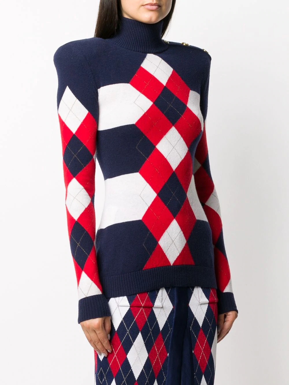 Argyle-pattern rollneck jumper - 3