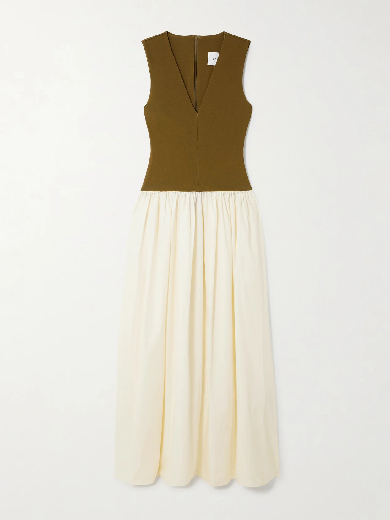 Stretch-knit And Silk-crepe Maxi Dress - 1
