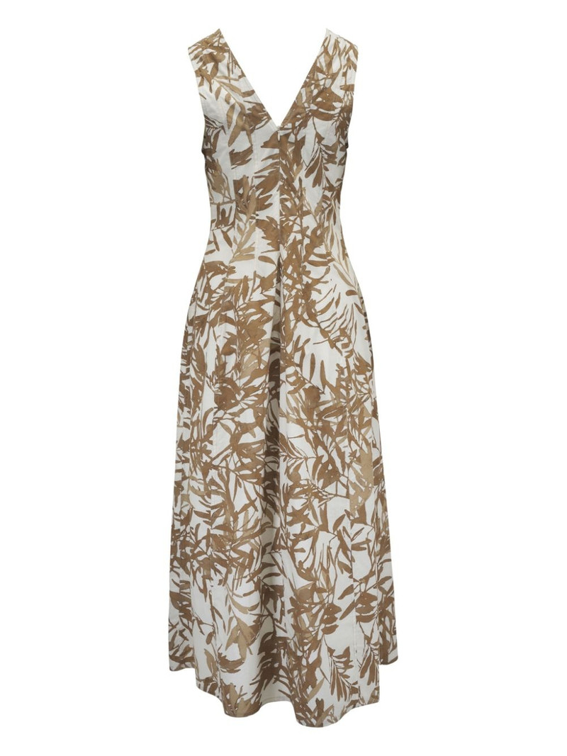 Brunello Cucinelli Herbarium-print midi dress outlook