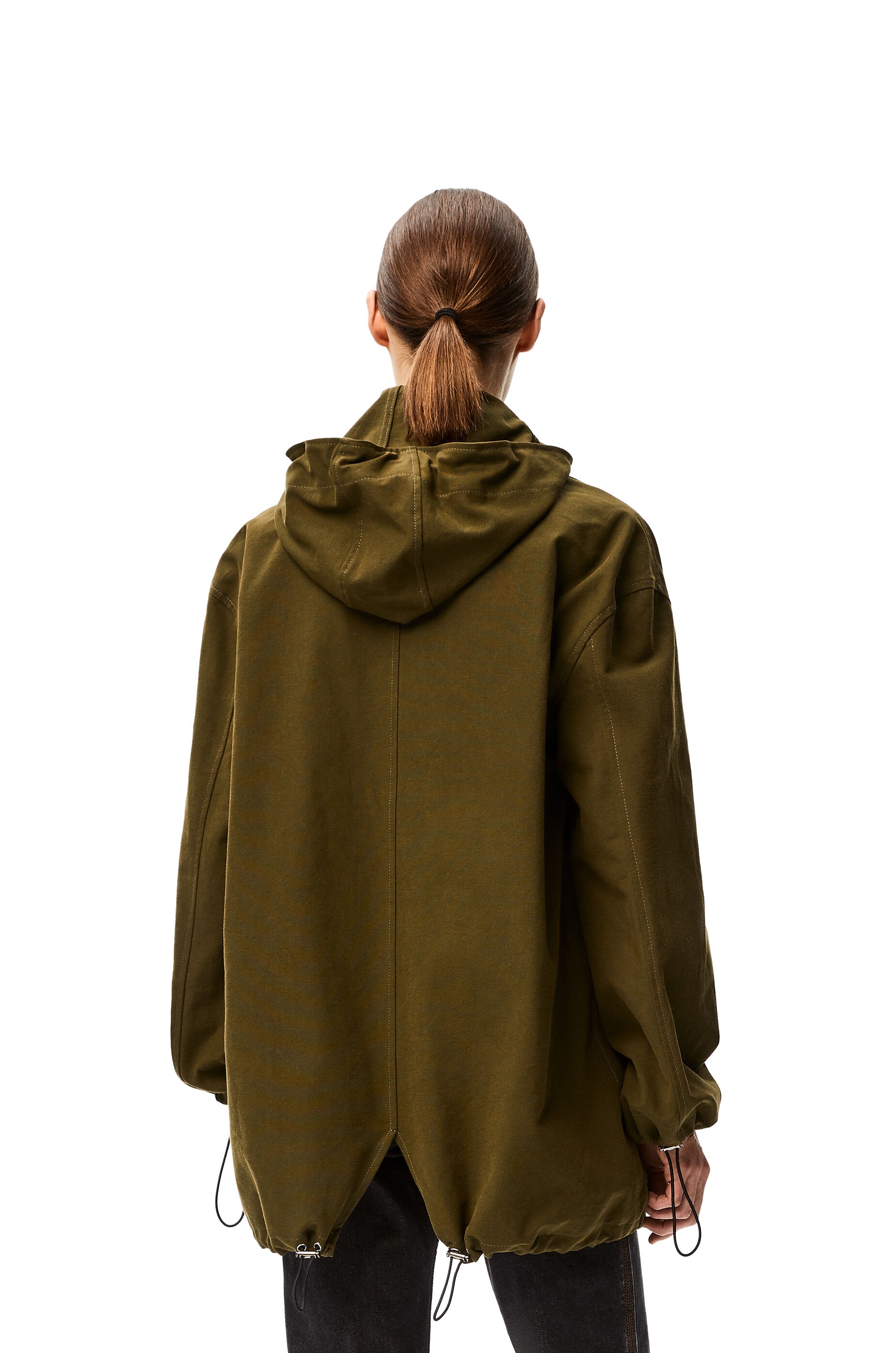 Hooded short parka in cotton - 3