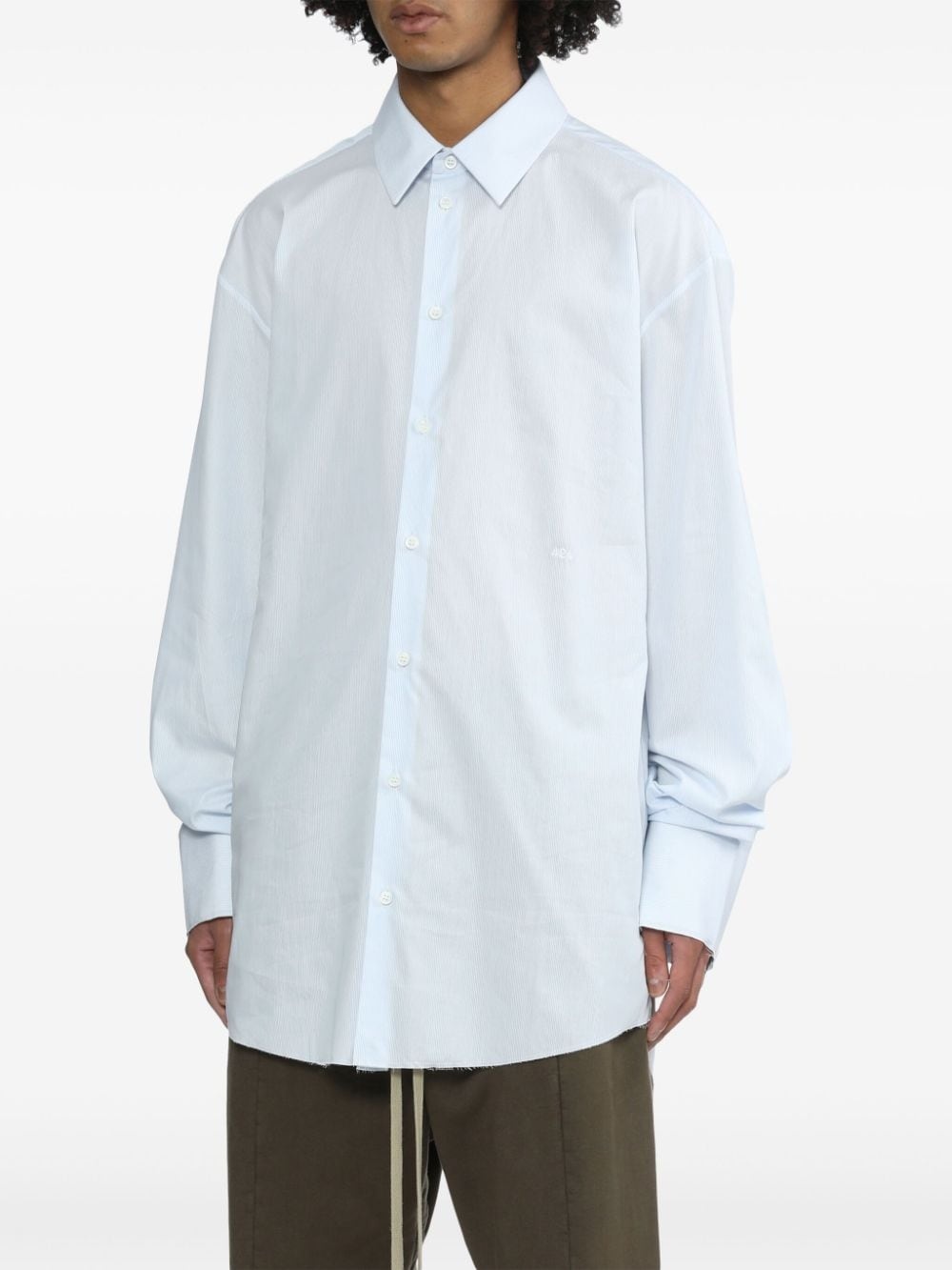 classic collar pinstriped cotton shirt - 3