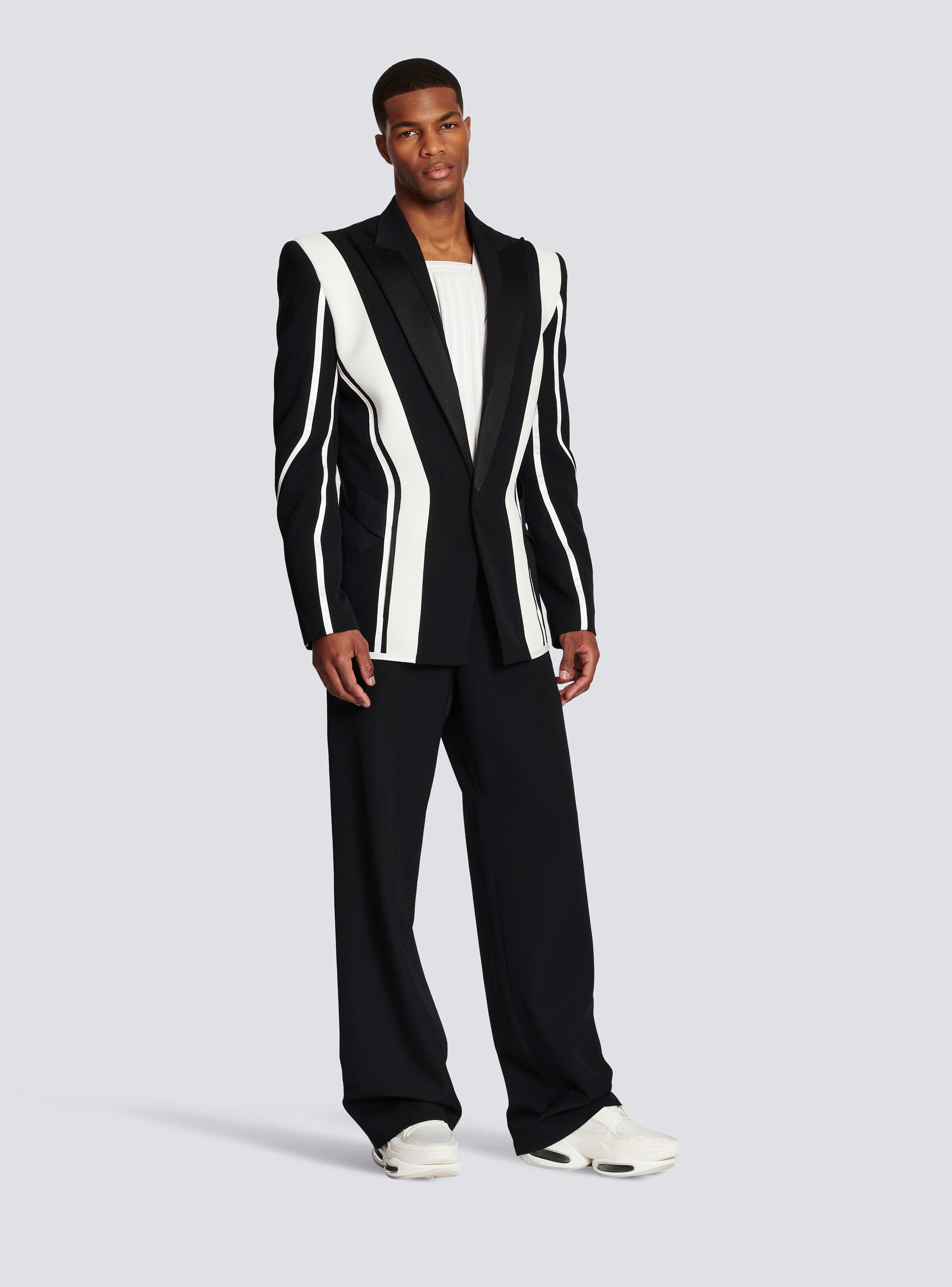 Wool blazer with inserts - 3