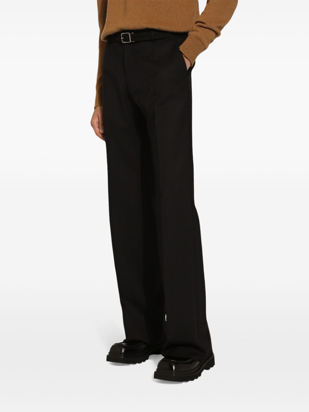 stretch-wool straight-leg trousers - 5