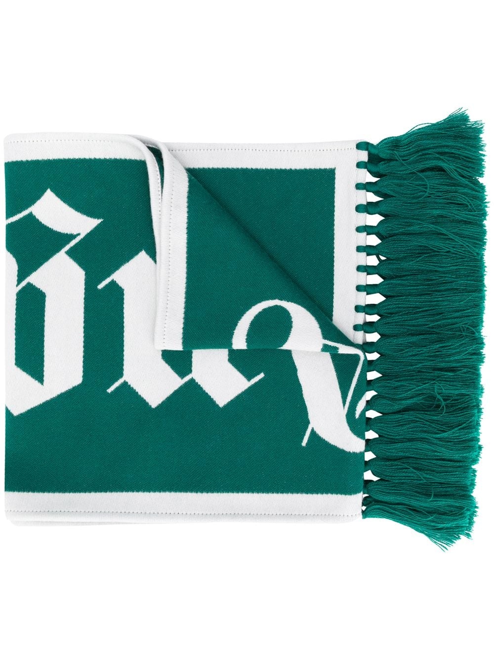 intarsia-knit logo scarf - 1