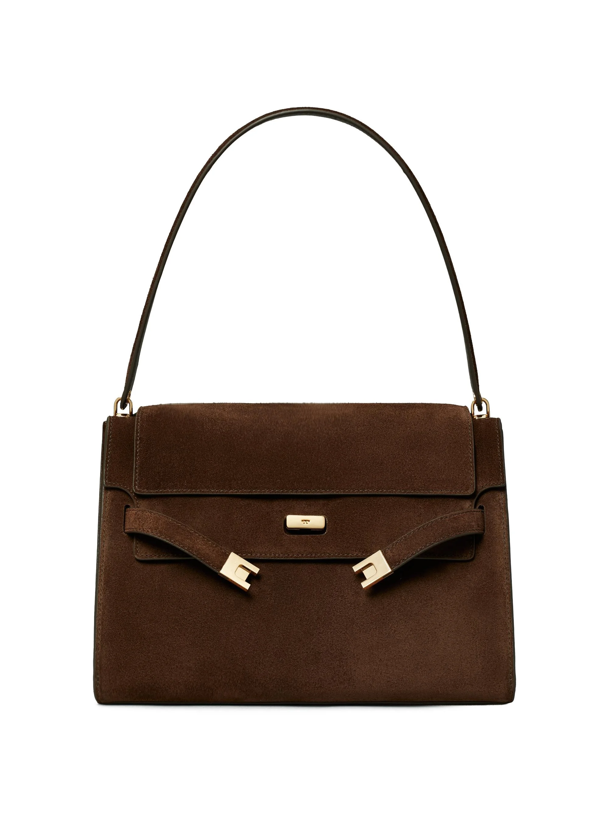 Women's Lee Radziwill Large Suede Shoulder Bag - Dark Cocoa - 1