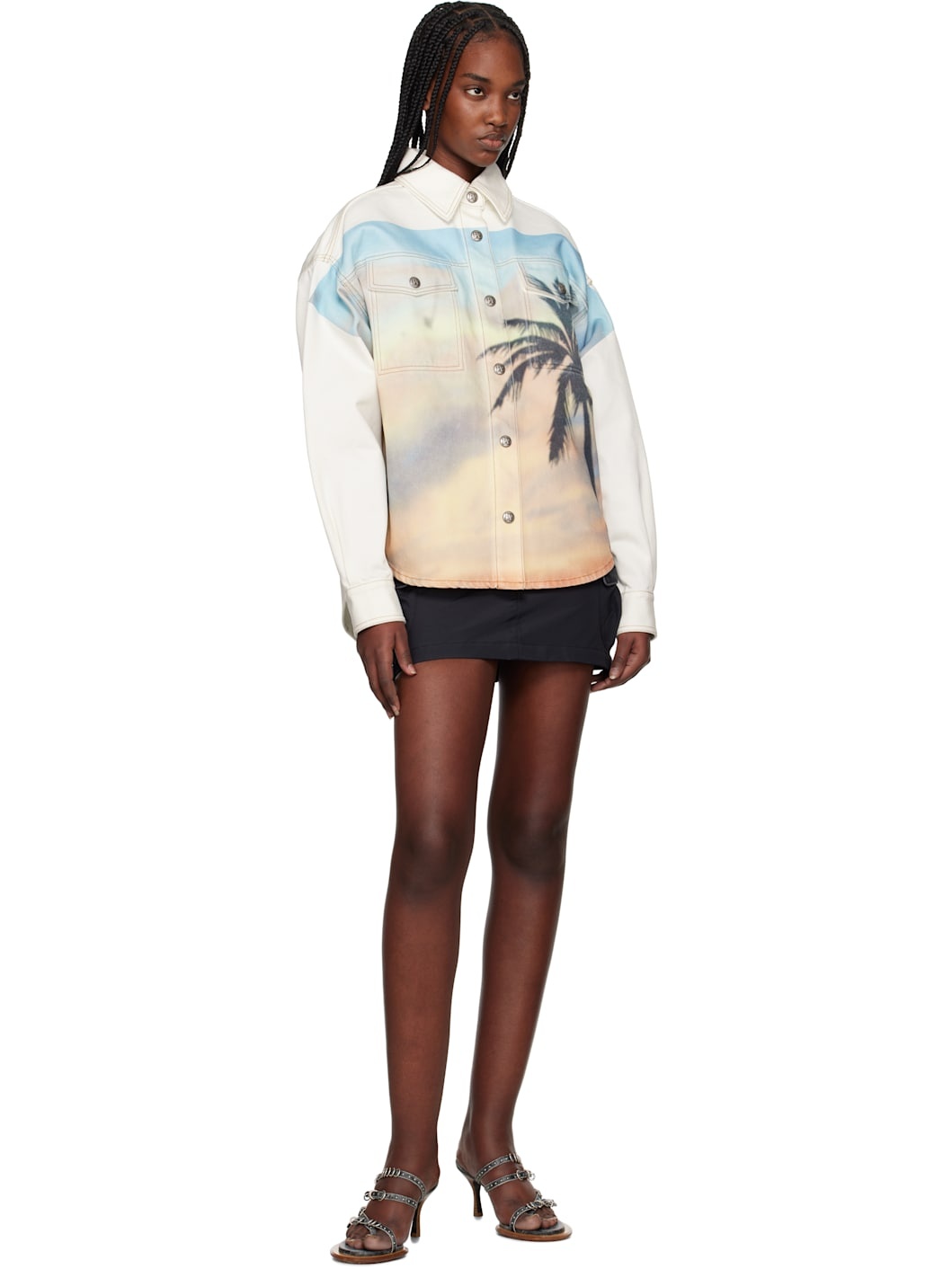 Off-White Sunrise Palm Denim Overshirt - 4