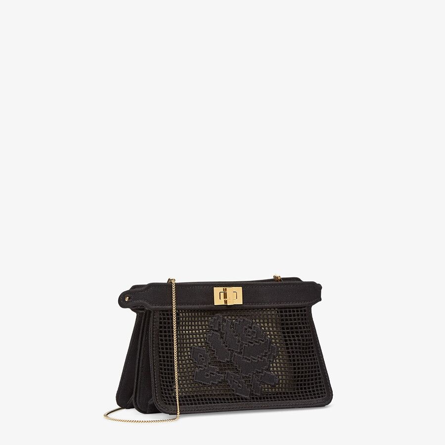 Black canvas bag with embroidery - 2