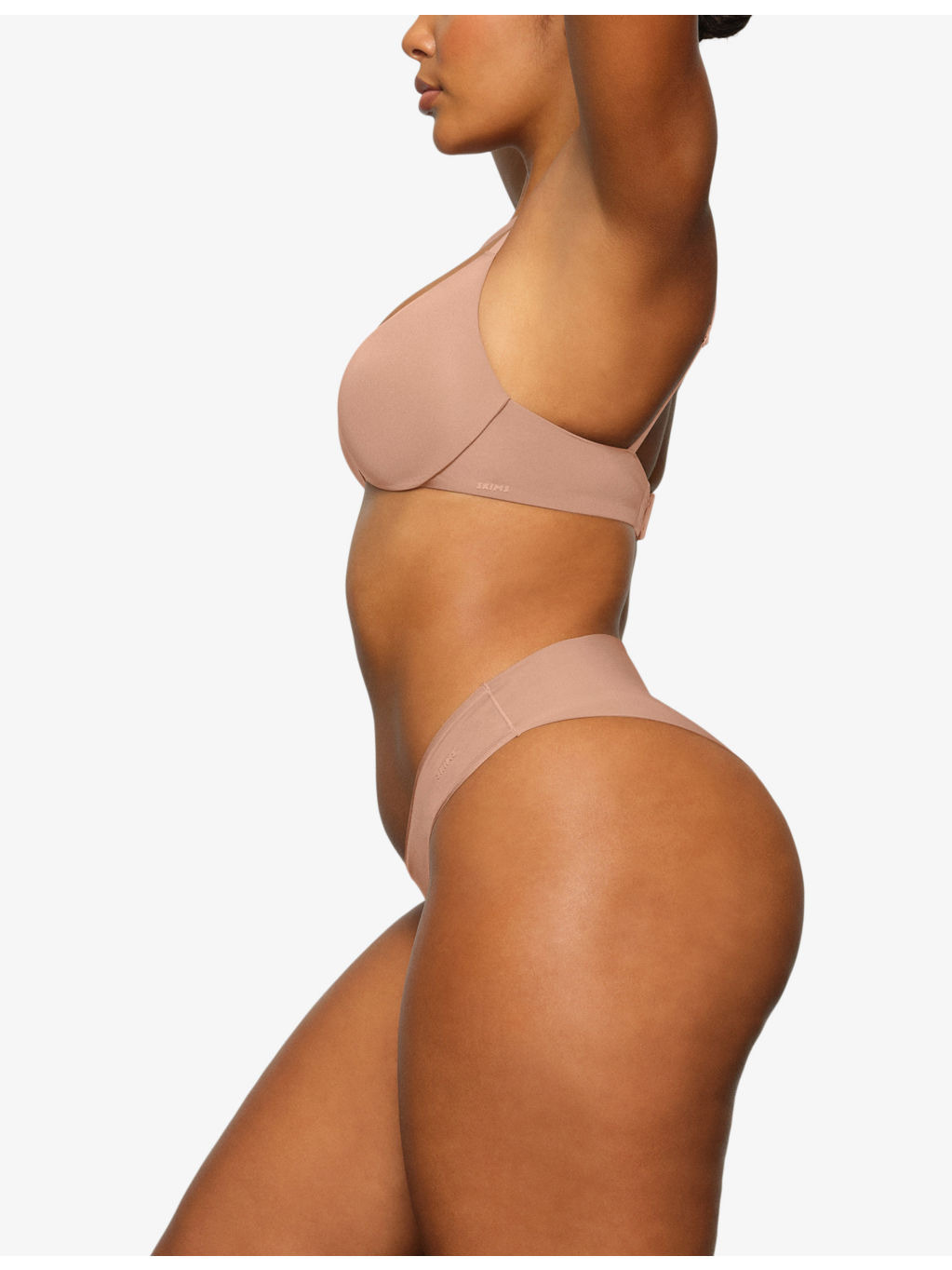 Wireless Form logo-embossed plunge stretch-cotton bra - 3
