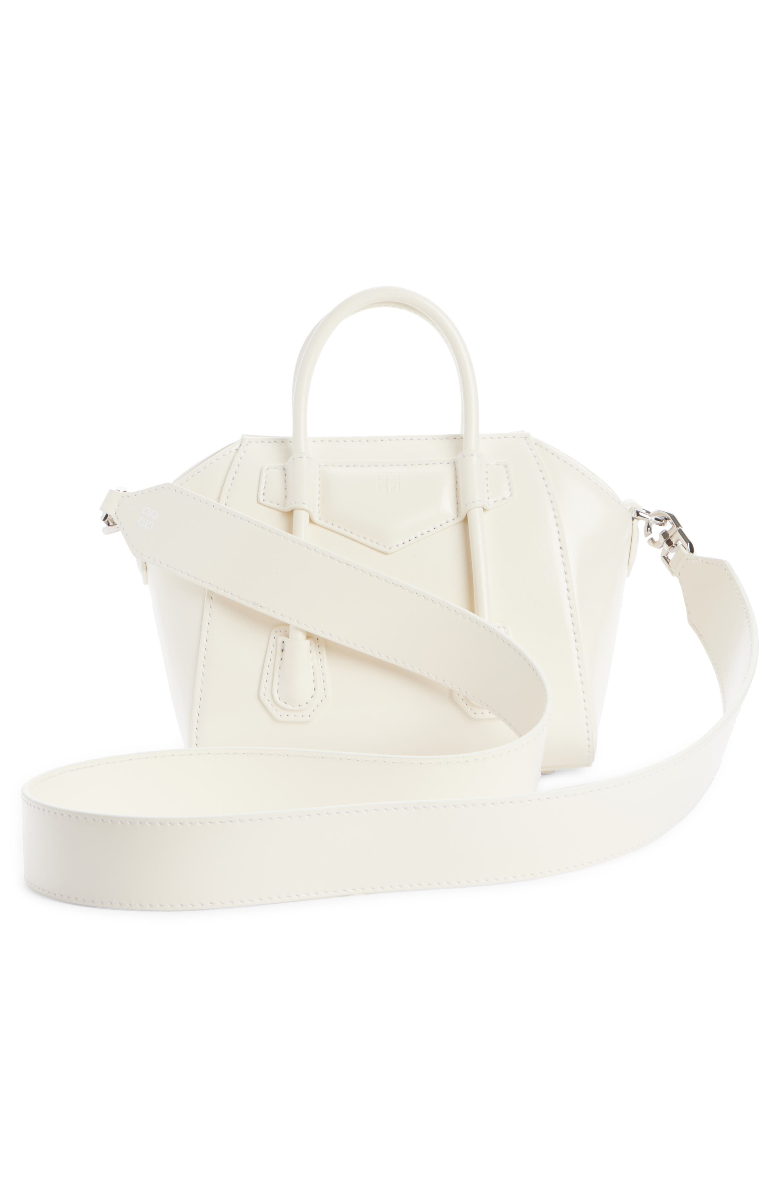 Givenchy Antigona Toy Lock Leather Satchel in 105-Ivory at Nordstrom - 3