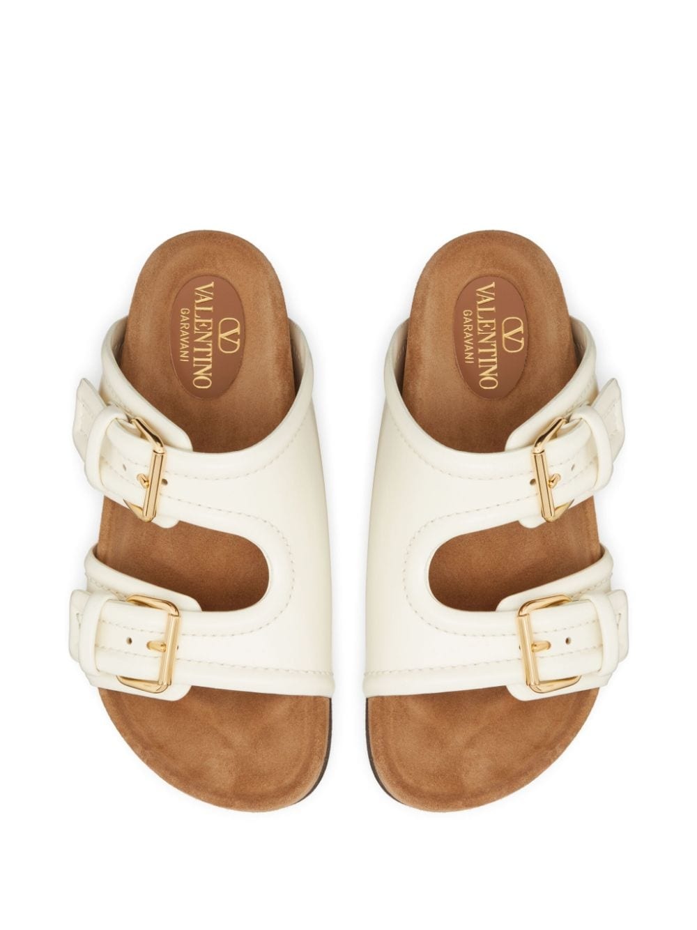 double-strap leather sandals - 4