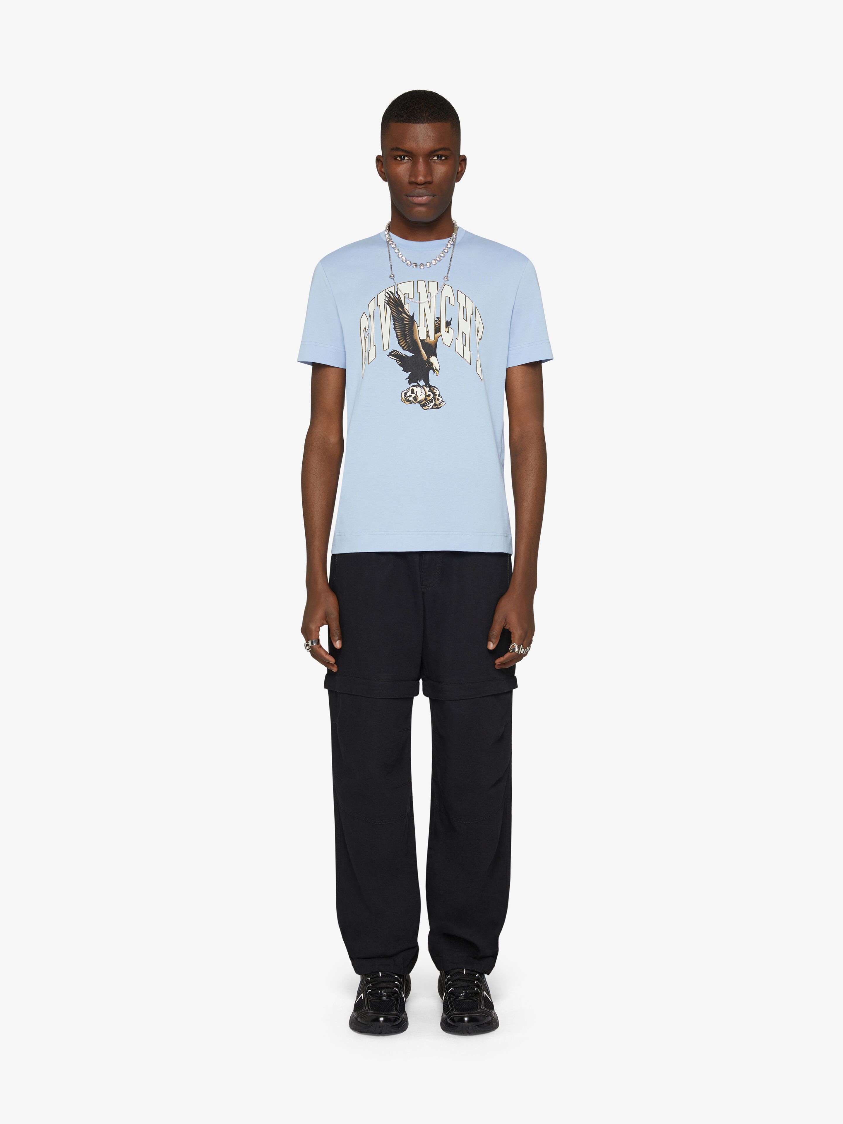 Givenchy - Eagle Logo-Print Cotton-Jersey T-Shirt - Men - Blue - S for Men