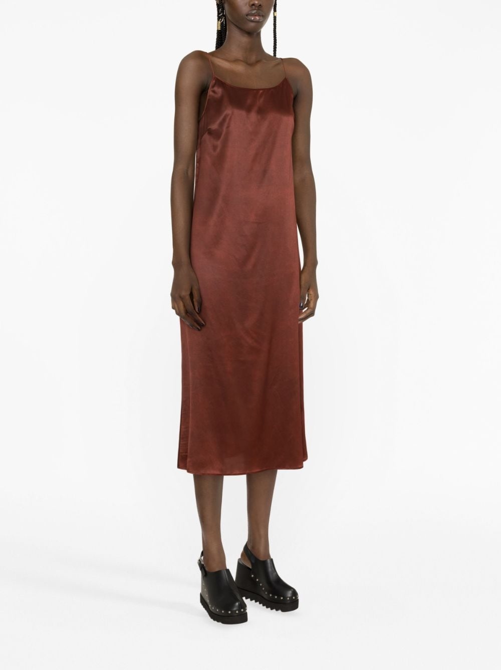 slip-on silk midi dress - 4