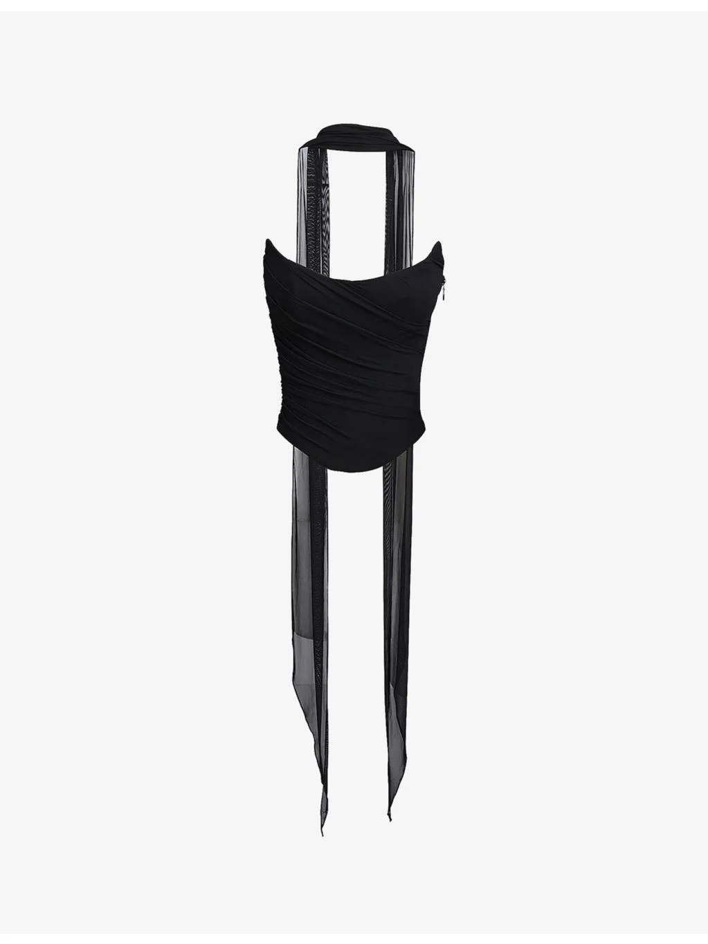 Hallie strapless stretch-woven corset with neck scarf - 1