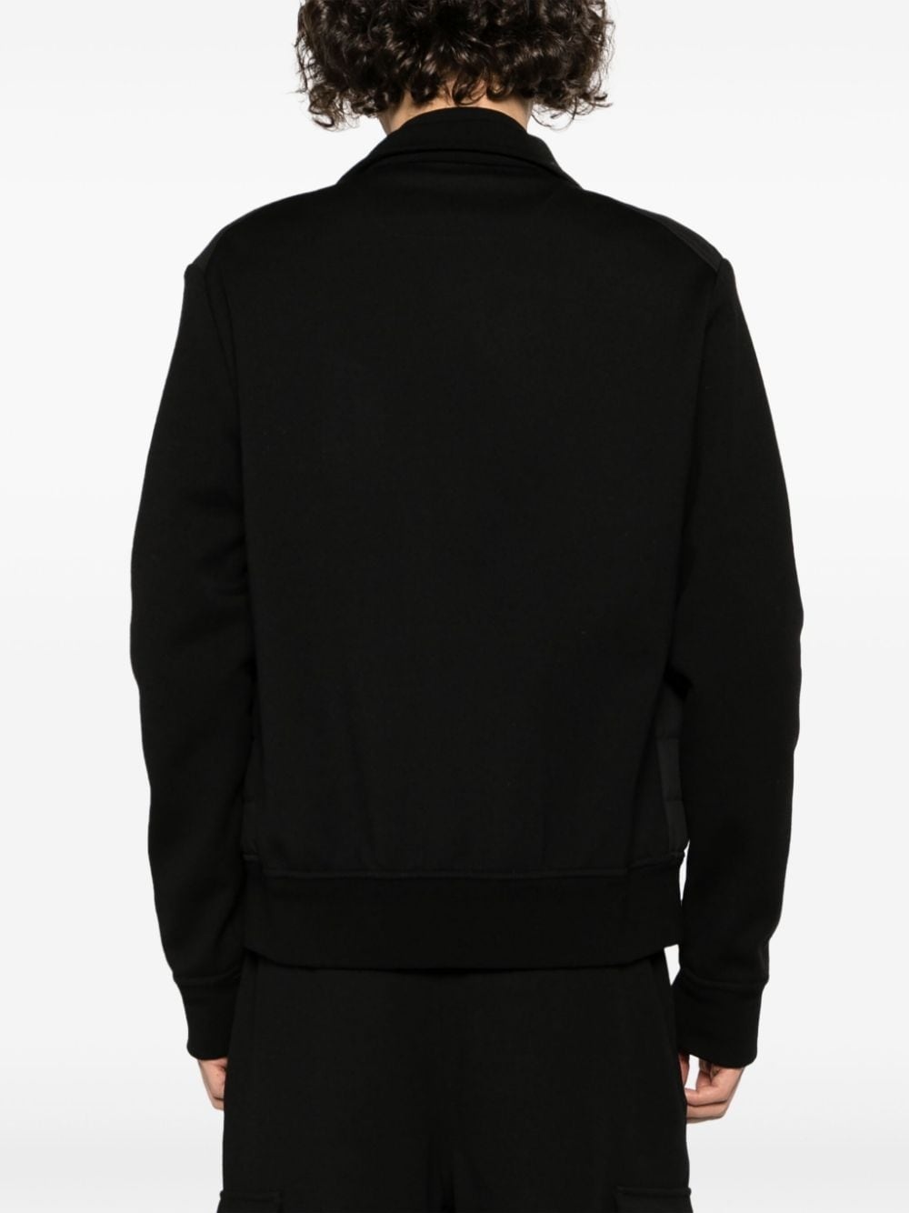 logo-patch herringbone-pattern jacket - 4