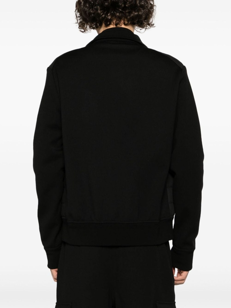 logo-patch herringbone-pattern jacket 4