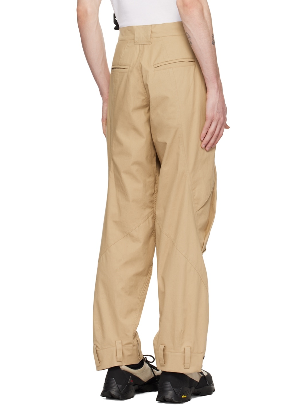 Beige Flap Pocket Cargo Pants - 3