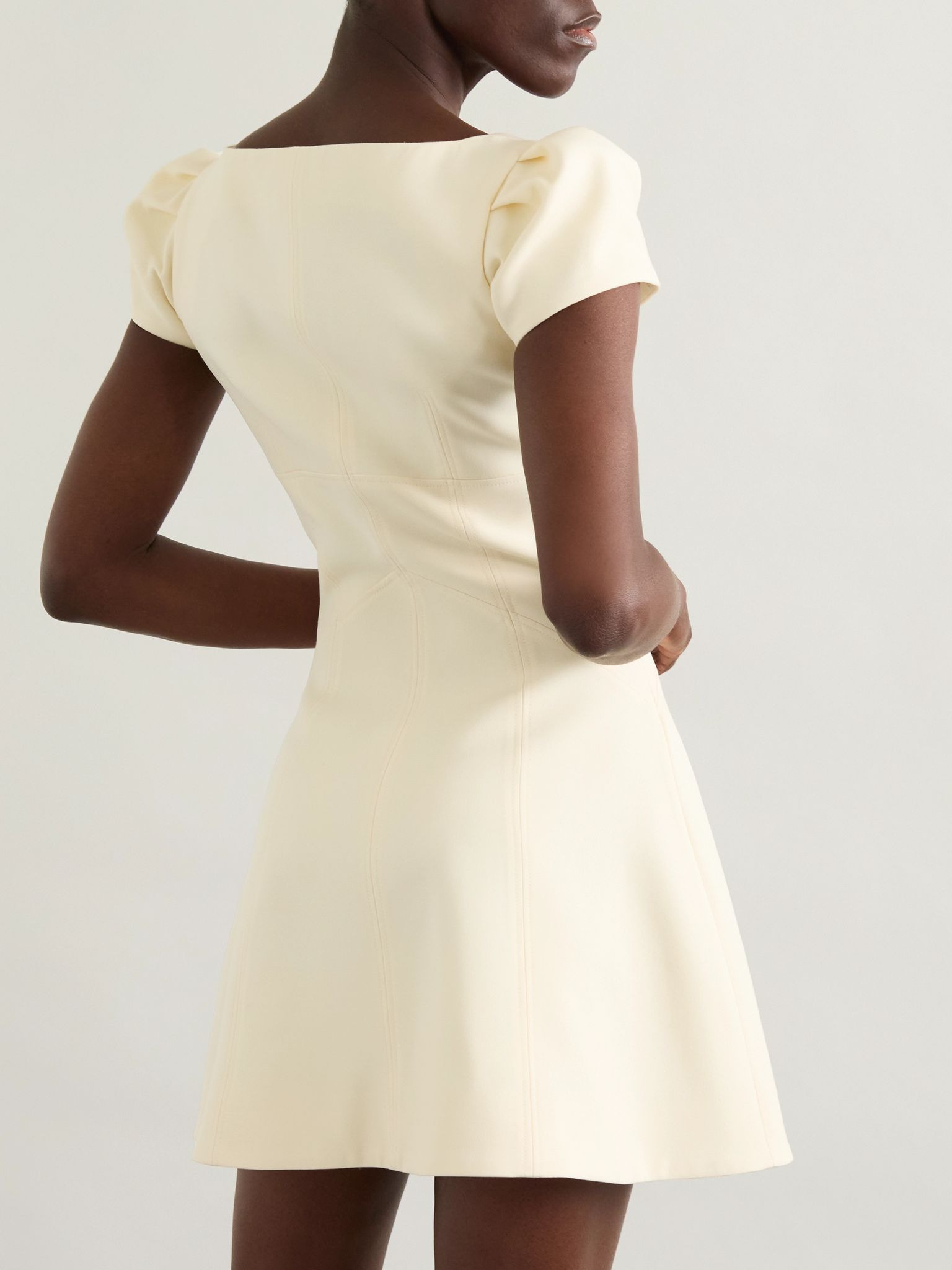 Day wool-blend mini dress Ivory - 3
