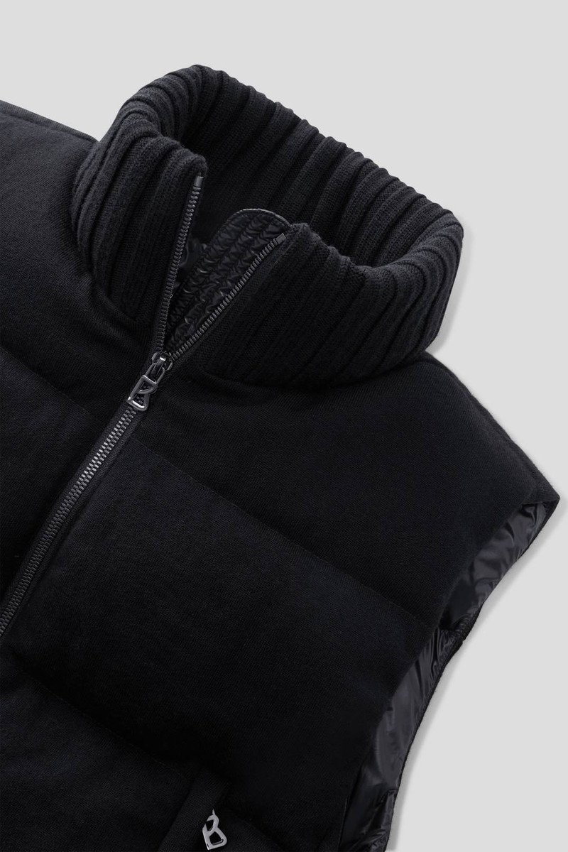 MIANI PURE NEW WOOL AND DOWN WAISTCOAT IN NAVY BLUE 3