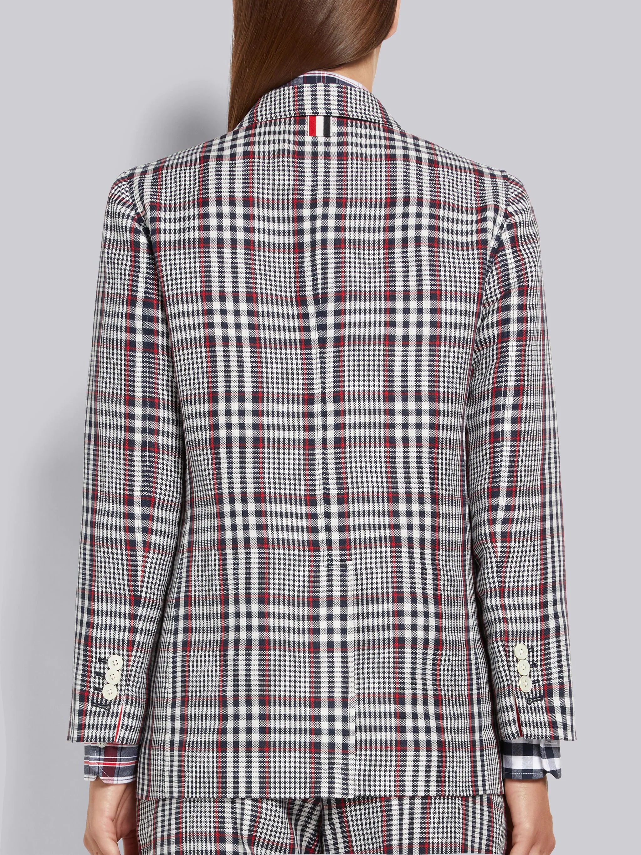 Multicolor Gingham Crispy Linen Unconstructed Sack Jacket - 3