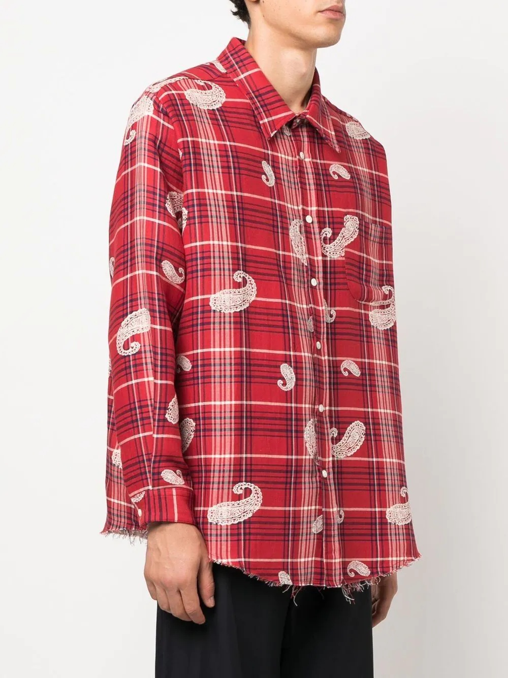 paisley-print flannel shirt - 3