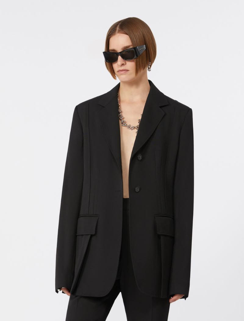 Slim-fit double-dart blazer - black 5