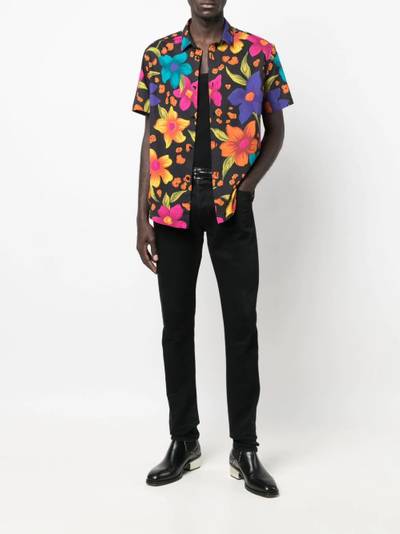 SAINT LAURENT floral-print cotton shirt outlook