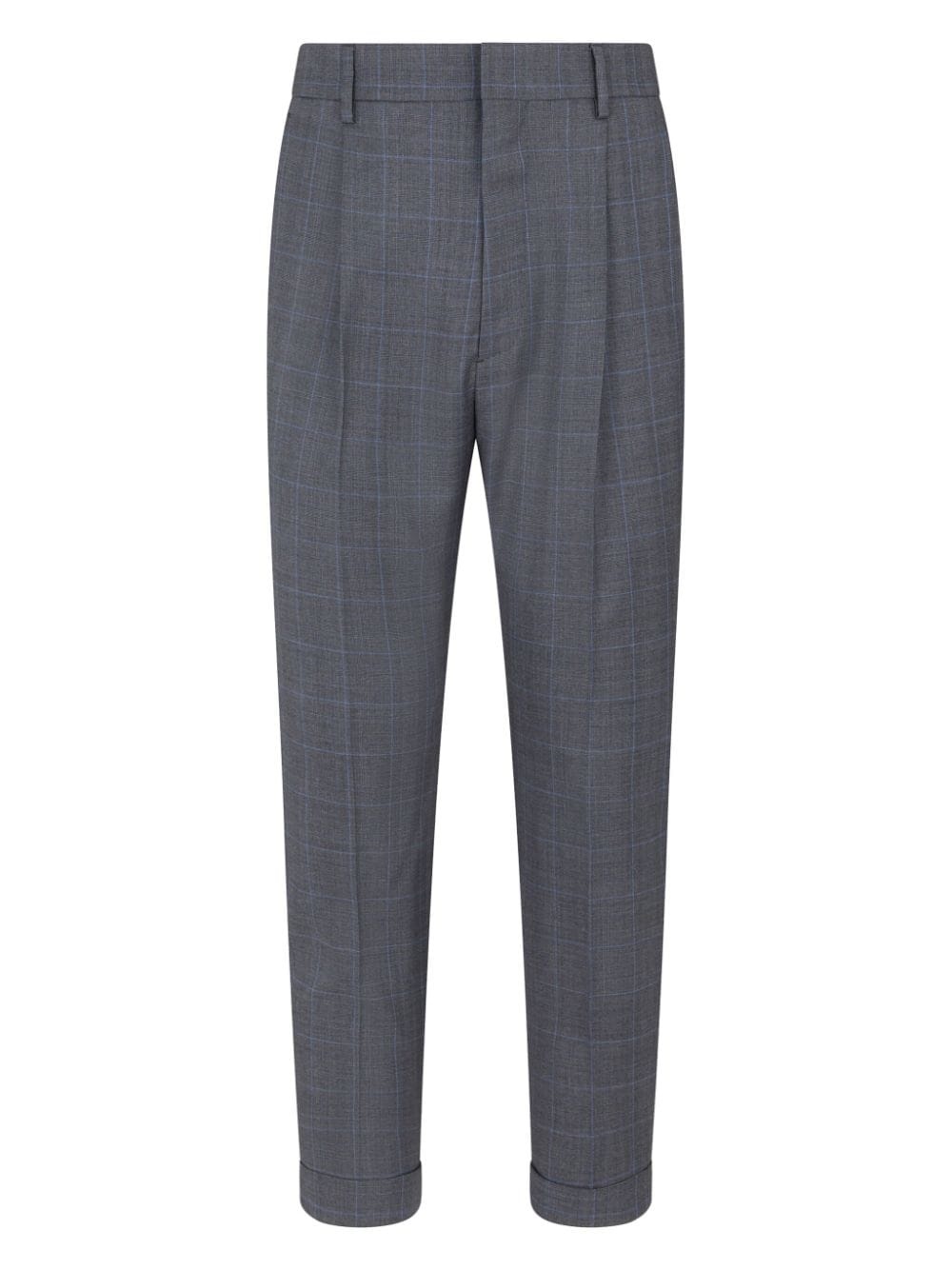 checked single-breasted wool suit - 4