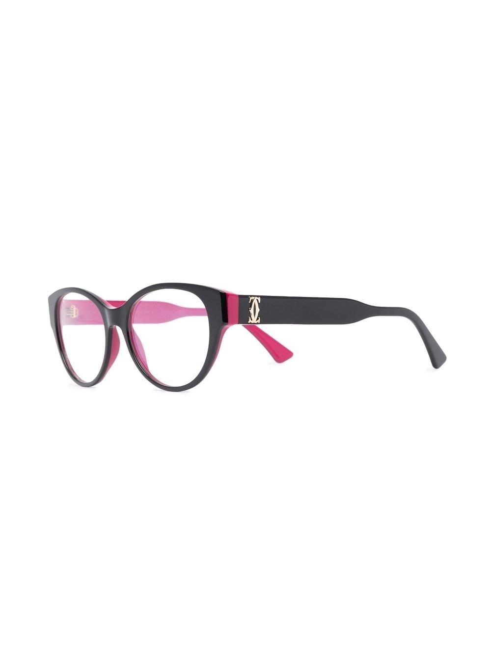 logo-esngraved contrasting cat-eye glasses - 2