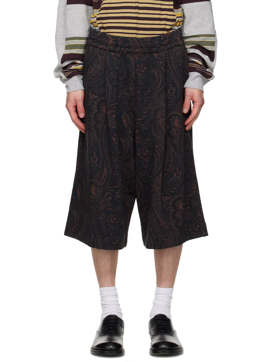 Navy Paisley Shorts - 1